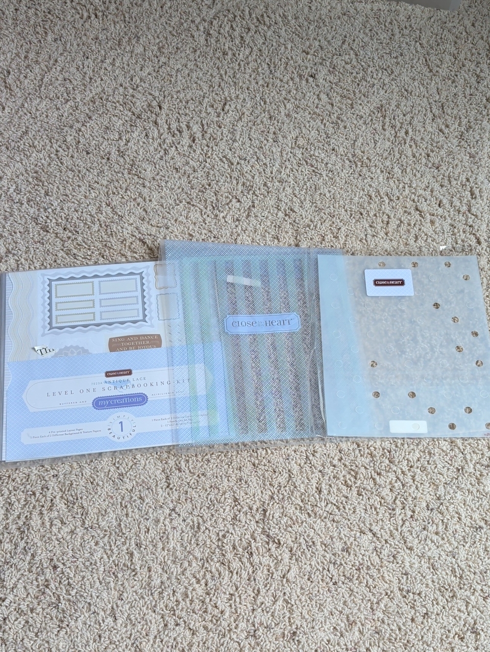 Close To My Heart Scrapbooking Kit - Light Blue & Gold Accents